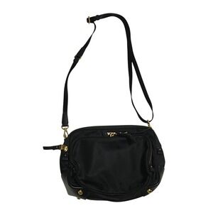 Tumi Crossbody Bag Women Small Black Nylon Gold Hardware